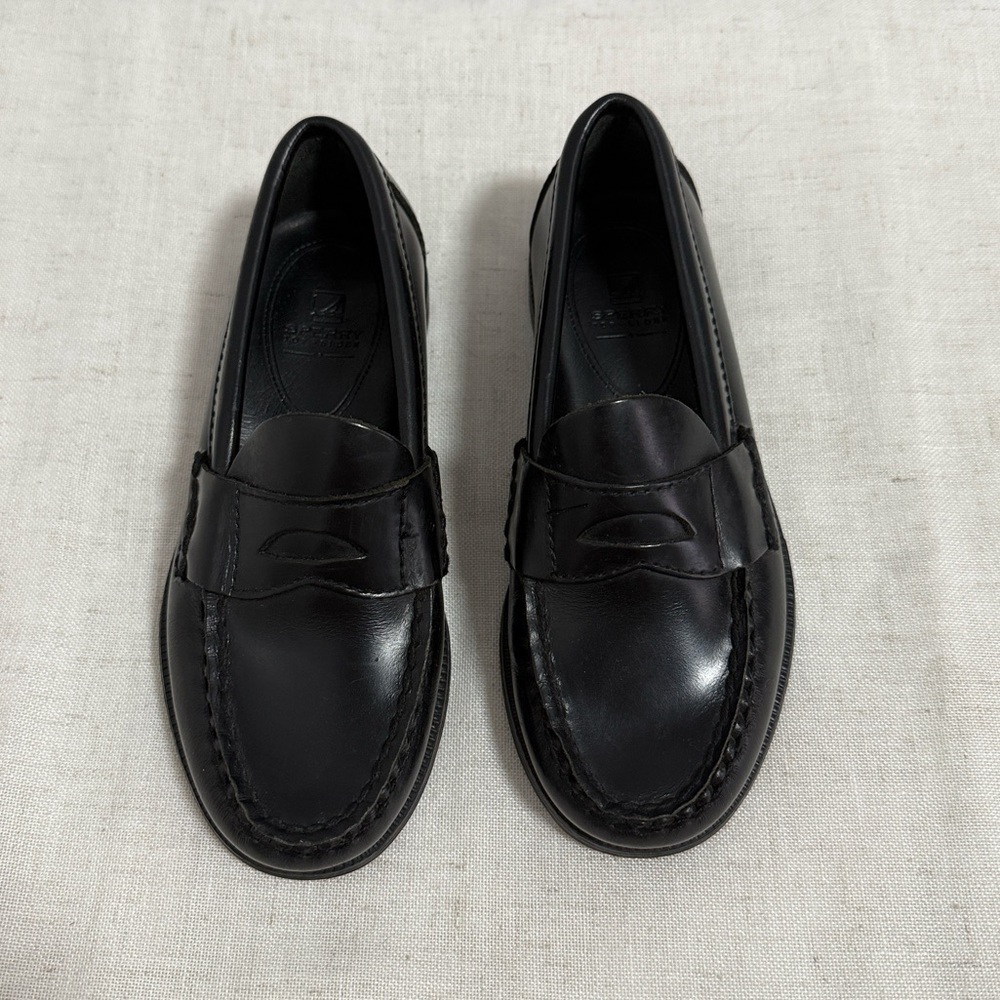Sperry Kids Top Slider Penny Leather Black Loafers size 11N - Picture 3 of 7
